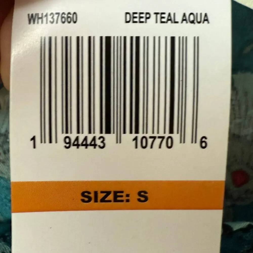 Band of the Free puff sleeve pocket short mini dress Aqua Teal floral BOG Small - Picture 15 of 16